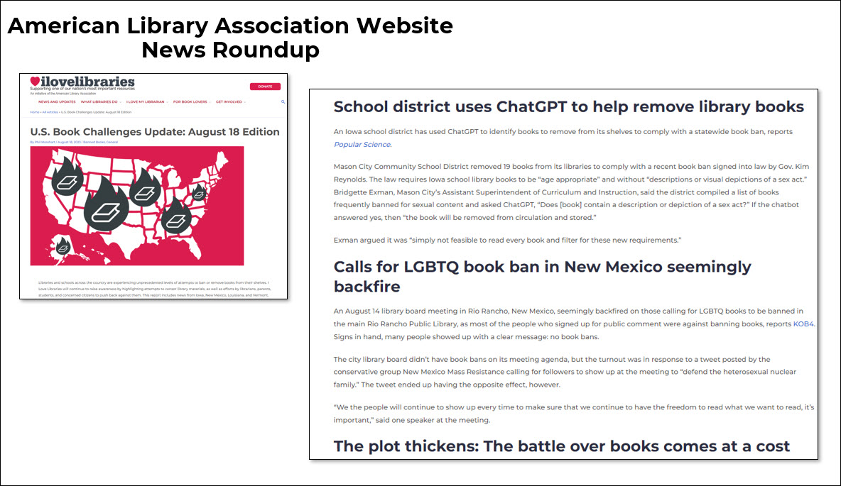 News Roundup from the American Library Association Website